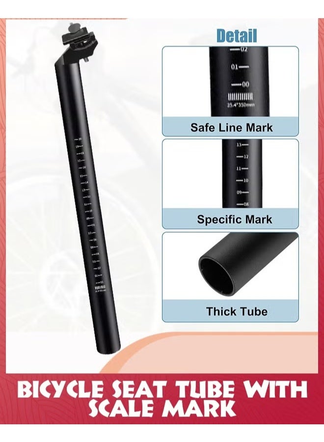 EETU Bike Seat Posts,27.2x300mm Bicycle Seatpost With Scale Mark,Adjustable Aluminum Alloy Tube Fixing Clip,Universal Black Cycling Replacement Kit For MTB Mountain Road Bikes - Image 4